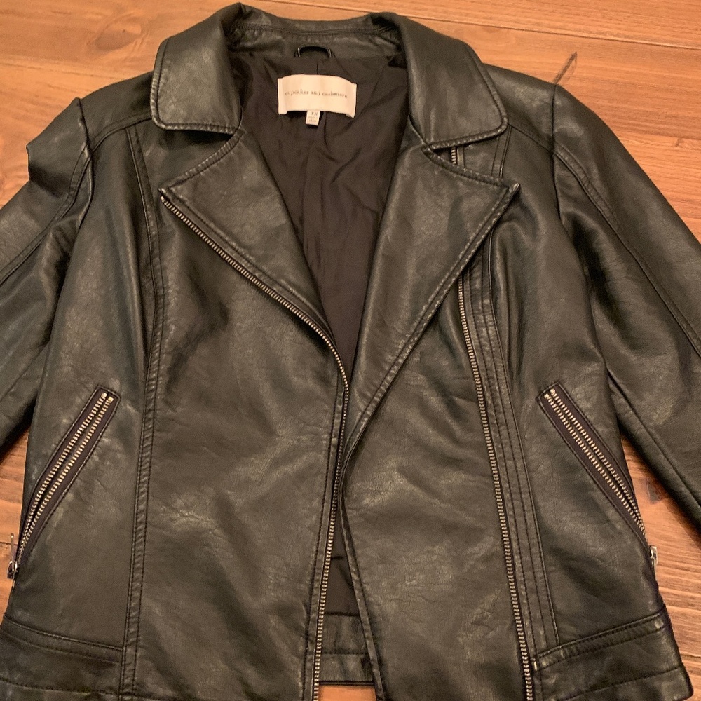 Cupcakes and Cashmere vegan leather jacket XS